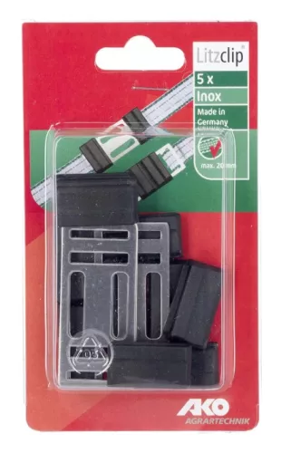 AKO Litzclip® villanypásztor szalagtoldó - max. 20 mm széles szalaghoz, 5 db/cs