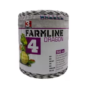   Dragon 4 elektrický ohradník vodič – čierna/biela, 500 m, 0,4 ohm/m, 130 kg