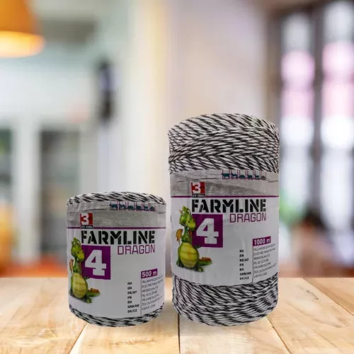 Dragon 4 elektrický ohradník vodič – čierna/biela, 500 m, 0,4 ohm/m, 130 kg