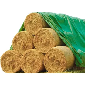  Krycia plachta na balíky sena 7,6 × 12,5 m (uloženie do pyramídy so základňou z 3 balíkov, spolu 60 balíkov)