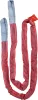 Ťažné lano s očkami, pevnosť 35 000 kg, dĺžka 4 m, červené