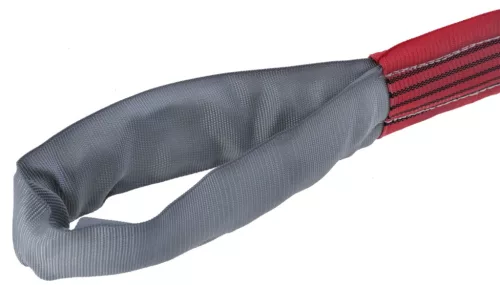 Ťažné lano s očkami, pevnosť 35 000 kg, dĺžka 4 m, červené