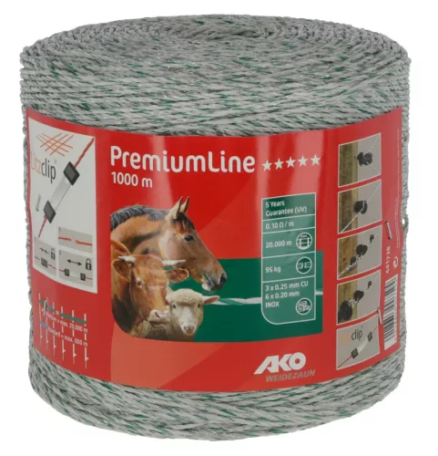 Ako Premiumline elektrický ohradník vodič 1000 m 0,10 ohm/m