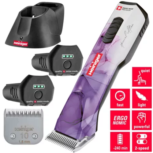 Heiniger Opal strihací strojček s 2 batériami a Snap-On hlavou č. 10