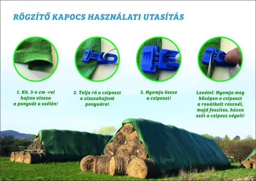 Upevňovacie spony pre kryciu plachtu na balíky - 20 ks/balenie